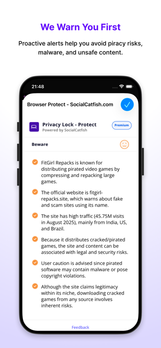 Socialcatfish Browser Protect Screenshot 1 of 5