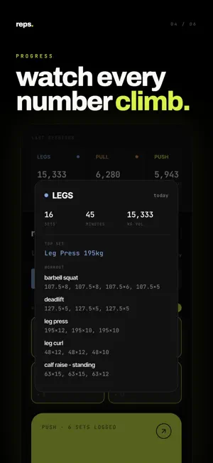 reps - Push Pull Legs Log screenshot 4