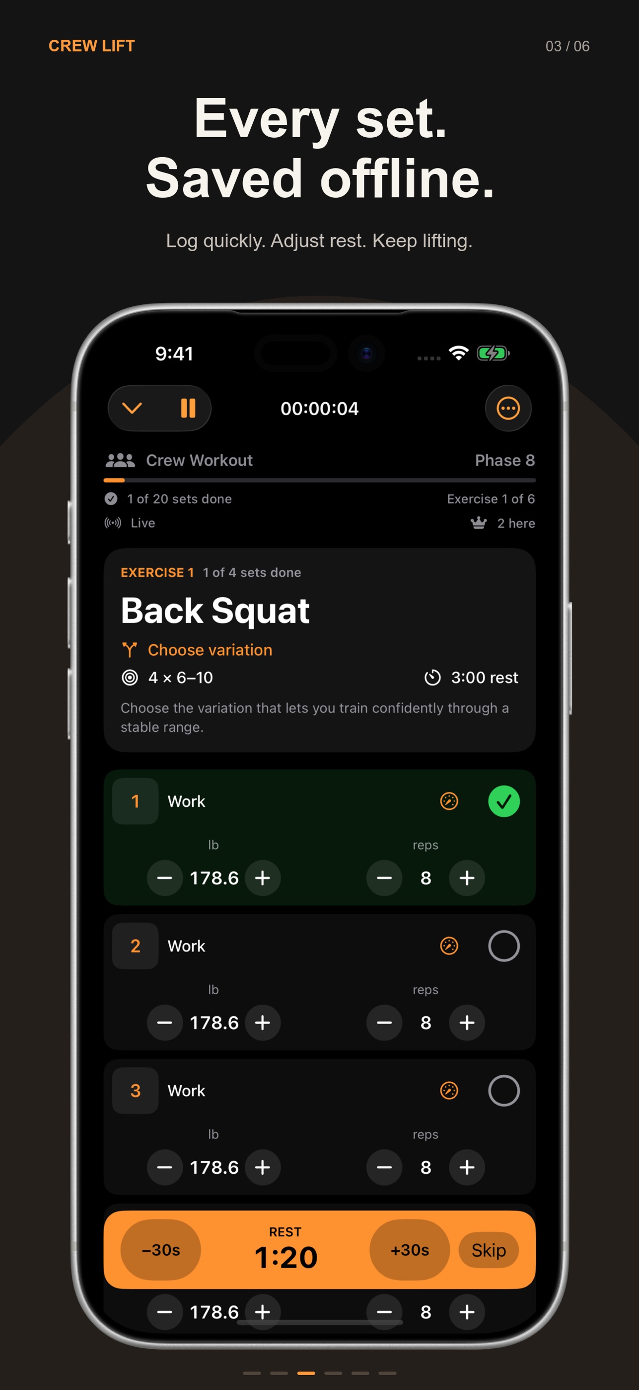 Screenshot 3 of Crew Lift: Gym Tracker