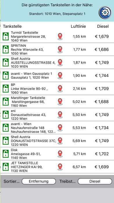 Günstig tanken in Österreich Screenshot