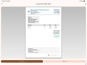 SkySubmit: Invoice Maker iPad screenshot
