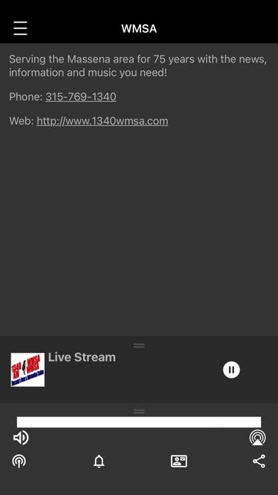 WMSA Radio Screenshot