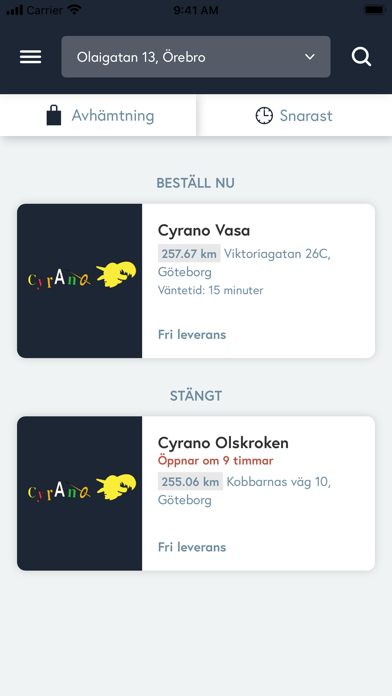 Screenshot #1 pour Cyrano - Eat & Drink