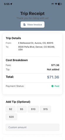 Alpine Taxi Corp iPhone screenshot