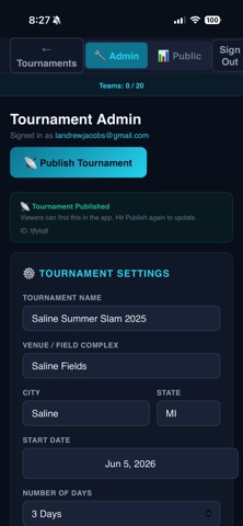 Tournament Pro iPhone screenshot
