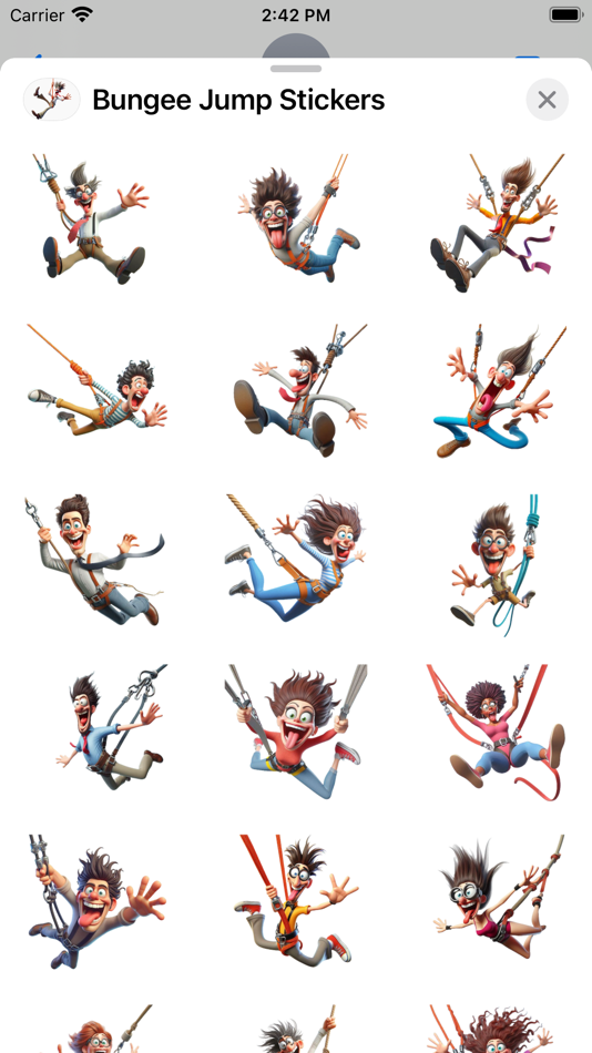 #1. Bungee Jump Stickers (iOS) Podle: Paul Scott