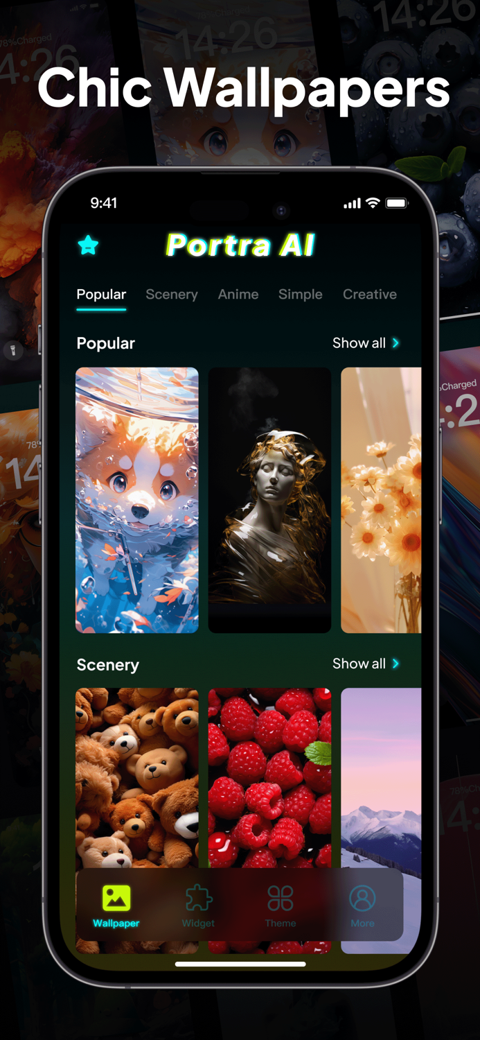 PortraAI Widgets and Wallpaper