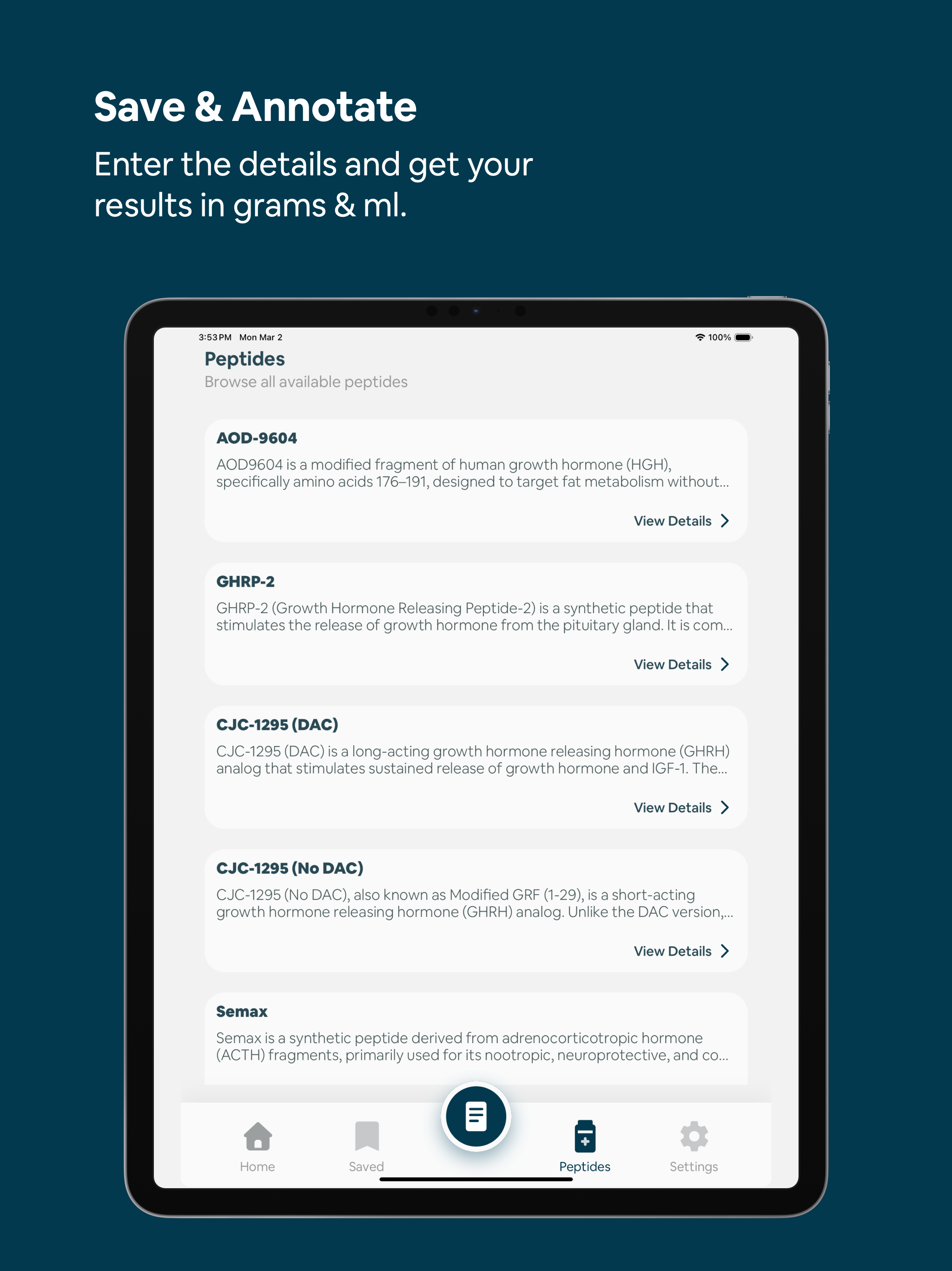 Peptide Calculator - DoseLab screenshot 10