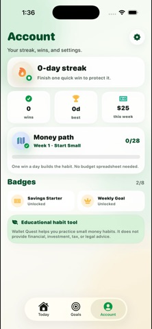Wallet Quest iPhone screenshot