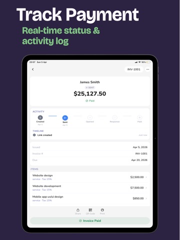 The Invoice Maker Free iPad screenshot