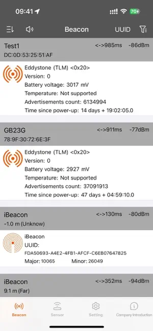 GBeacon screenshot 1