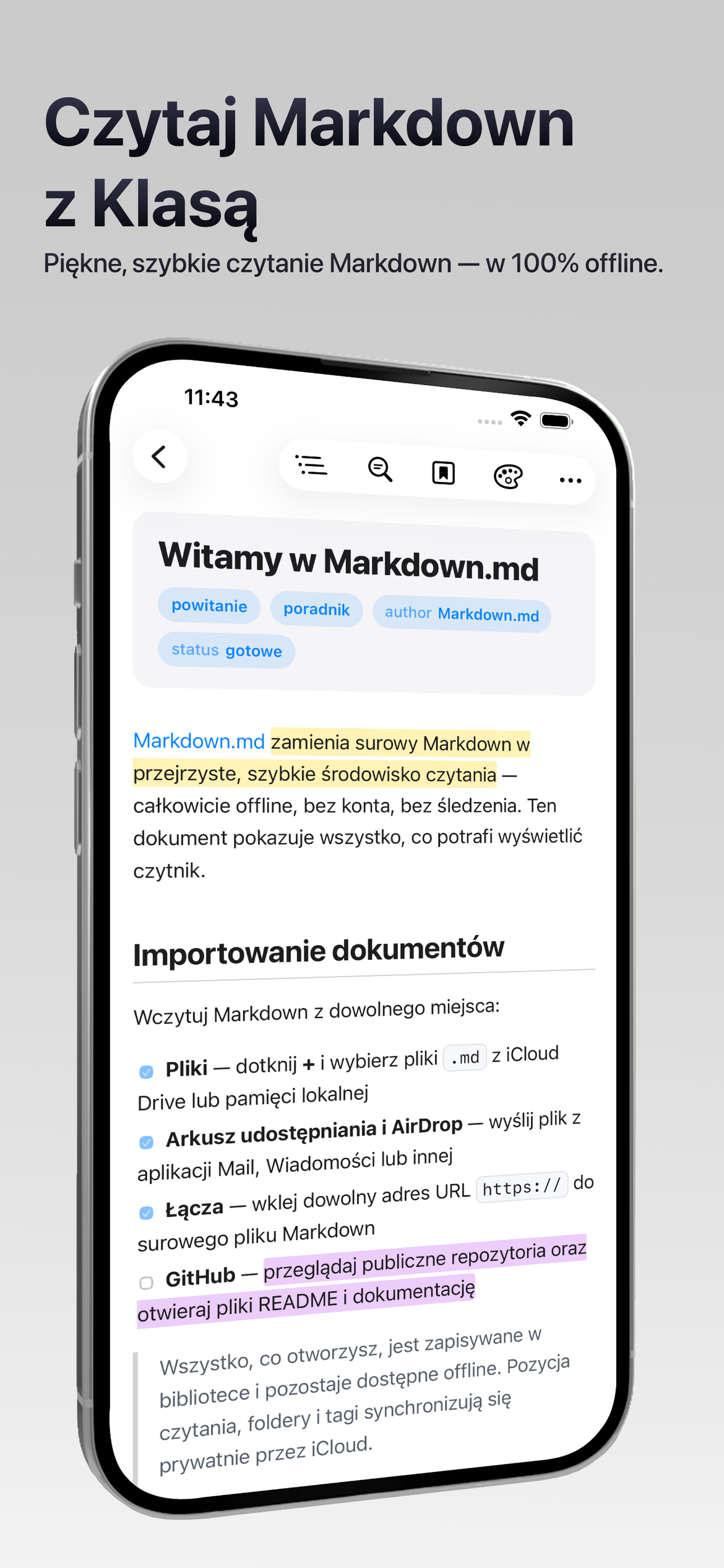 Markdown.md - Czytnik — Czytaj Markdown pieknie