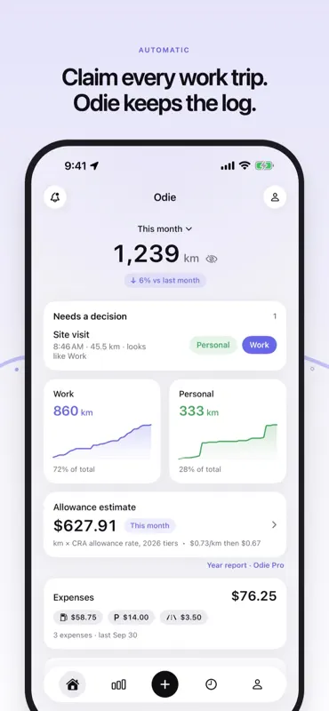 Odie - Mileage Tracker screenshot 1 of 7