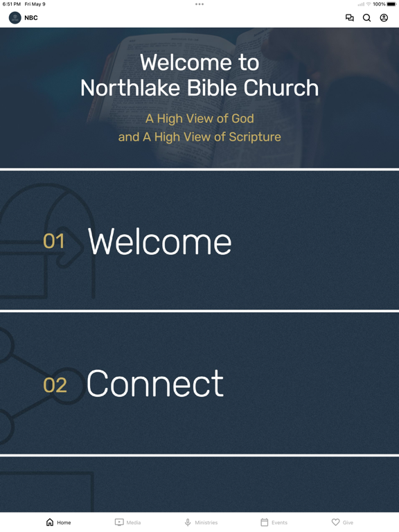 Northlake Bible Church iPad screenshot 1 - Education app