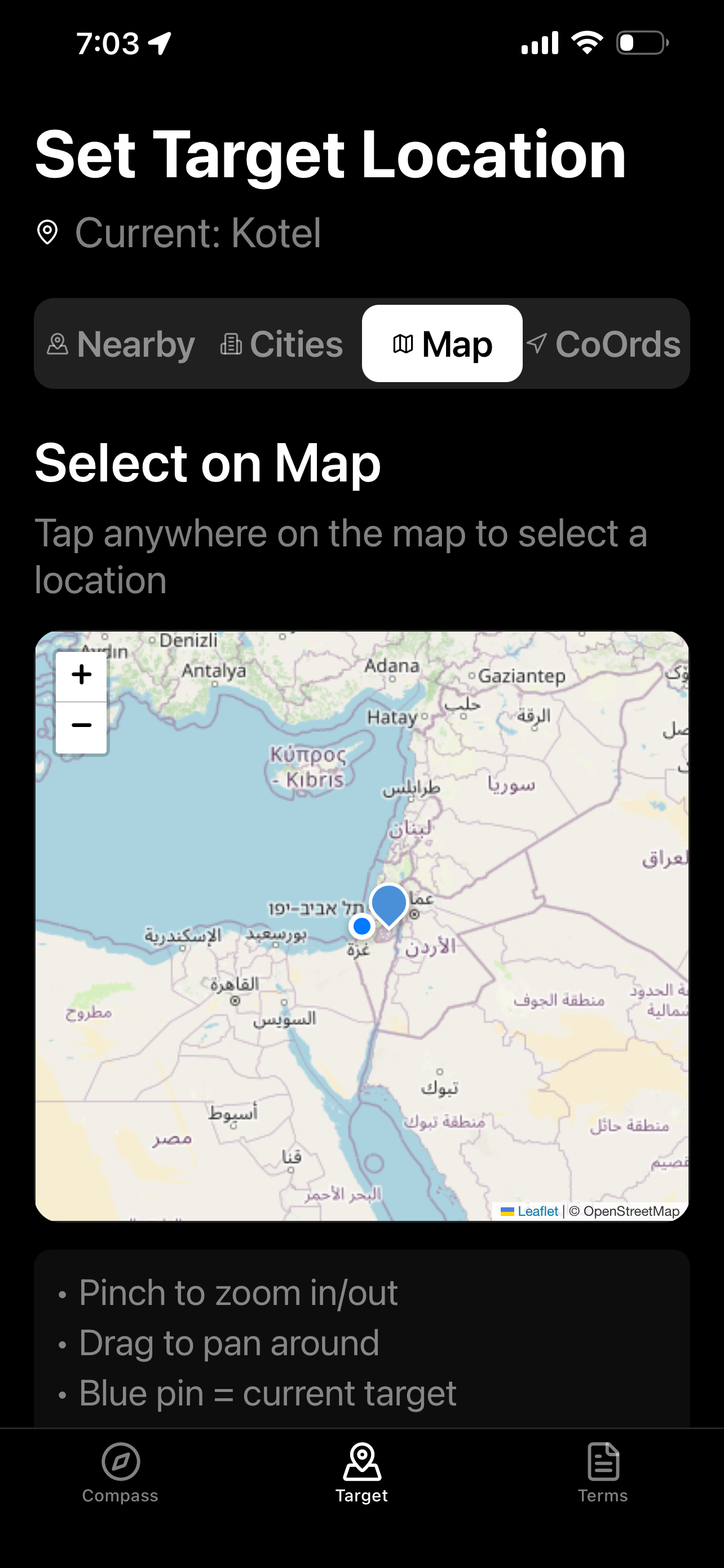Kotel Direction Compass