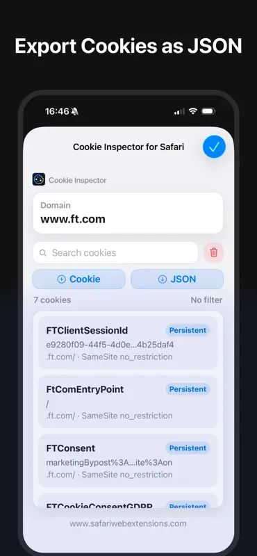 Cookie Inspector for Safari screenshot 4 of 5