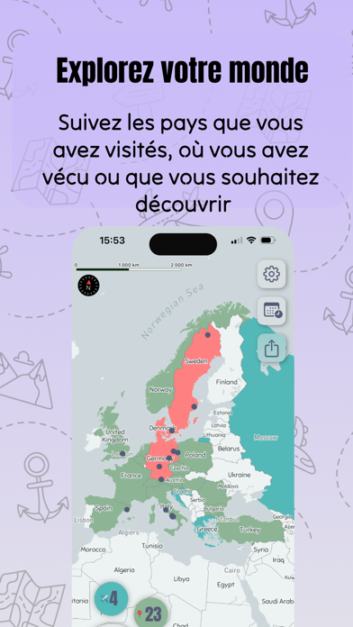 Screenshot #1 pour World Map: Visited Countries