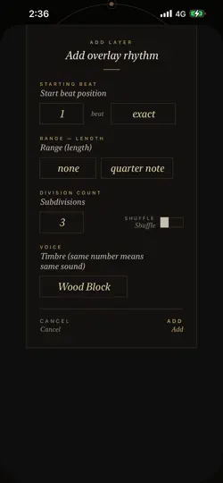 Screenshot von ZZZ Polyrhythm auf dem iPhone 2