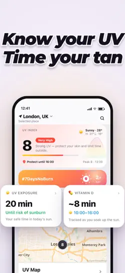 SunWise: Tanning App, UV Index iPhone Ekran Görüntüsü 3