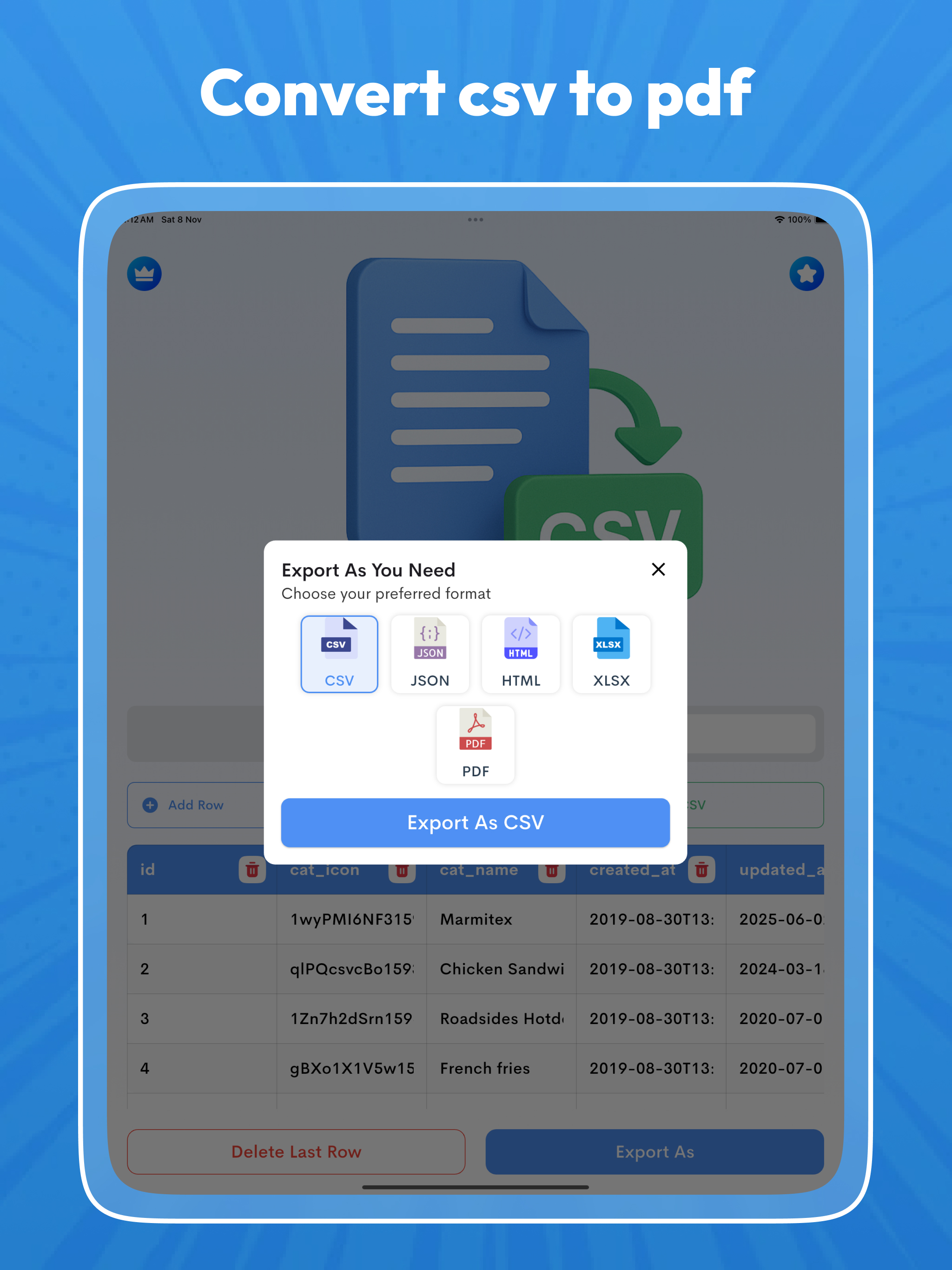 CSV file Create Editer & View