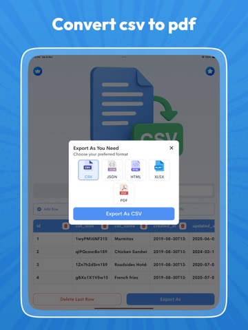 CSV file Create Editer & View iPad screenshot