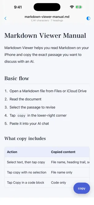 Markdown Viewer: Copy for AI screenshot 2