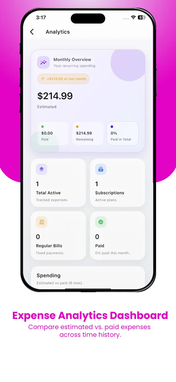 Screenshot #2 pour BillAlert: Track Subscriptions