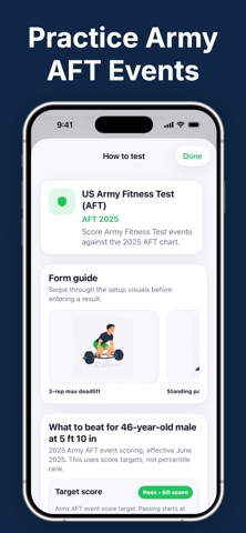 Fitness Test Scorecard screenshot