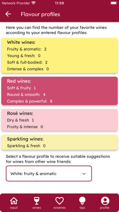 Your favorite wines Screenshot