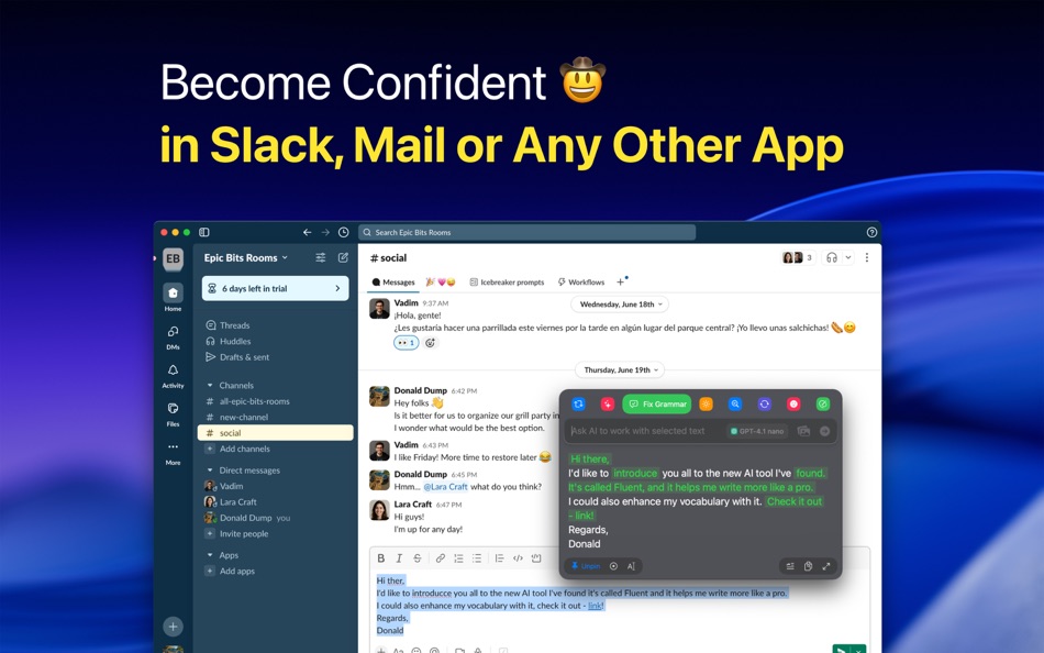 #2. Fluent: AI Writing Assistant (macOS) 来自: Vadim Ermolin