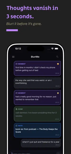 BlurtMe – ADHD Thought Capture screenshot 2