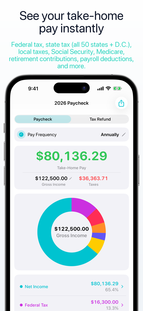 My Paycheck Calculator screenshot 1