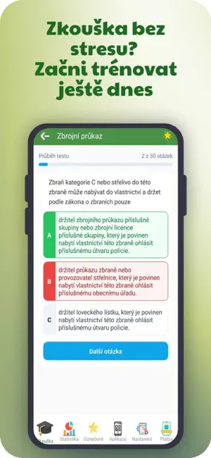 Zbrojní oprávnění - testy 2026 screenshot 4