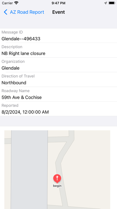 Arizona Road Report Screenshot