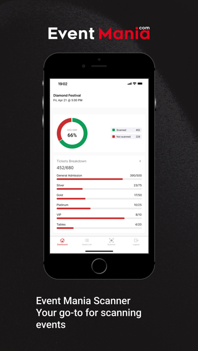 EventMania Ticket Scanner Screenshot
