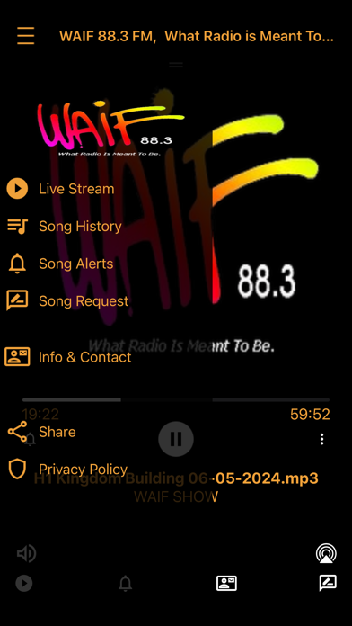 Waif Radio iPhone screenshot 2 - Entertainment app