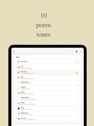 SoulPoetry: AI Poem Generator iPad screenshot