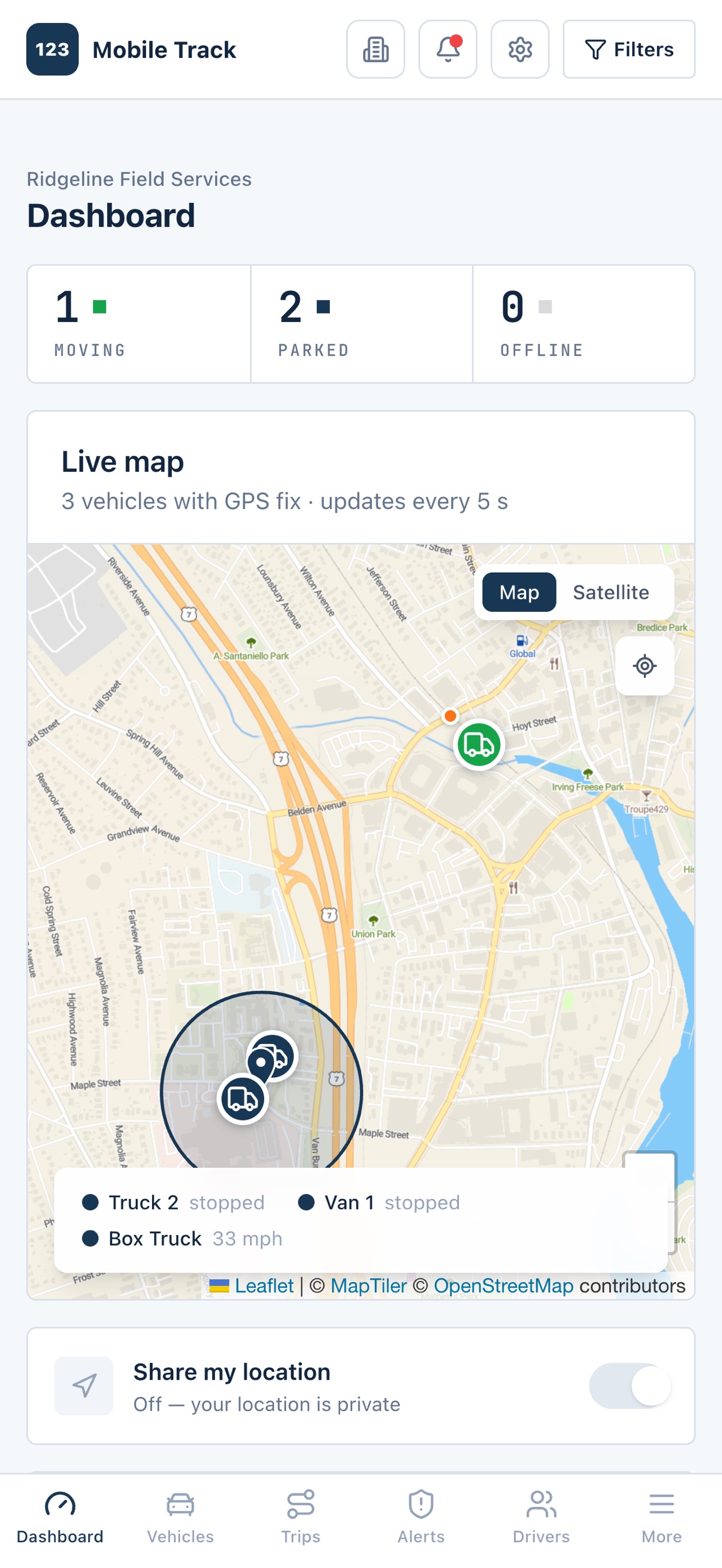 Screenshot 1 of 123 Mobile Track