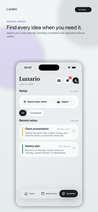 Lunario - Smart Notes Screenshot 4 of 9