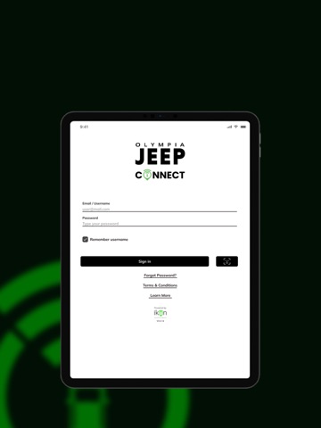 Olympia Jeep Connect iPad screenshot