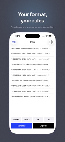 Iden: UUID Generator Screenshot 1 of 3