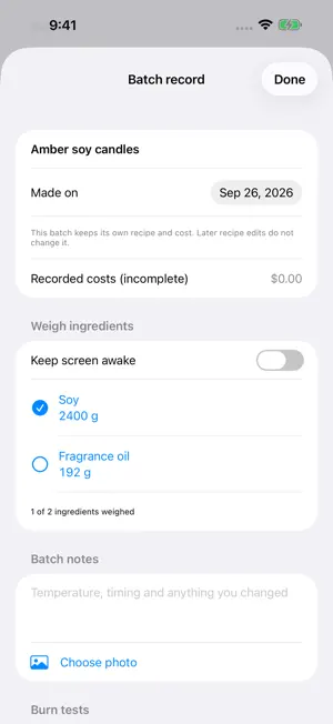 Candle & Soap Calculator screenshot 3