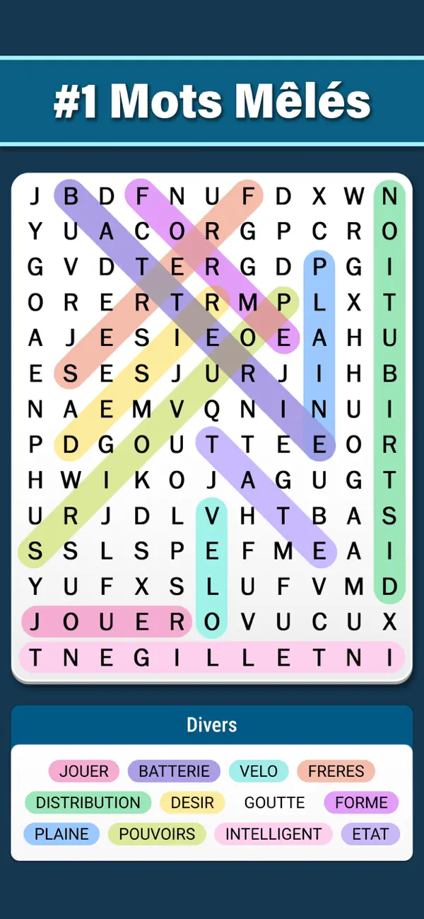 Screenshot #1 pour Mots Mêlés - Jeu de Mot