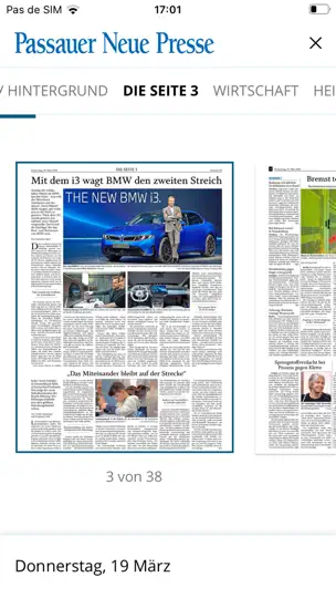 Screenshot von PNP EPaper auf dem iPhone 5
