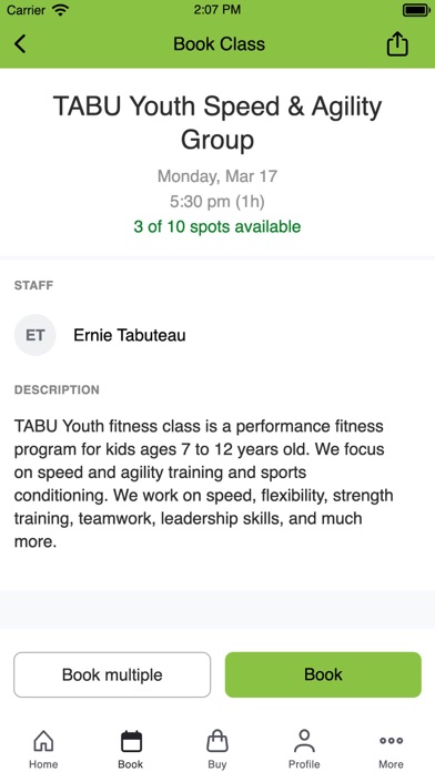 TABU Fitness Screenshot
