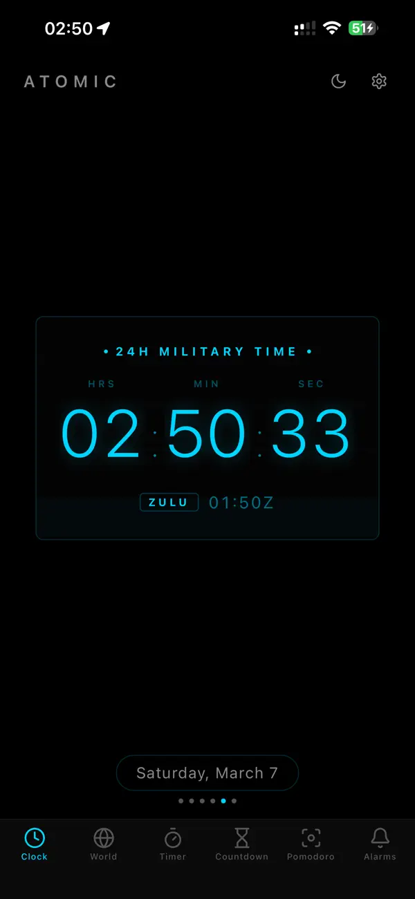 #1. Atomic Clock App (iOS) Tekijänä: Gianfranco Antenucci