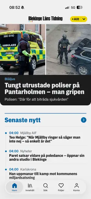 Blekinge Läns Tidning iPhone screenshot 1