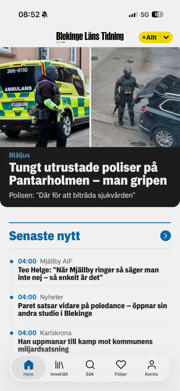 Screenshot #1 pour Blekinge Läns Tidning