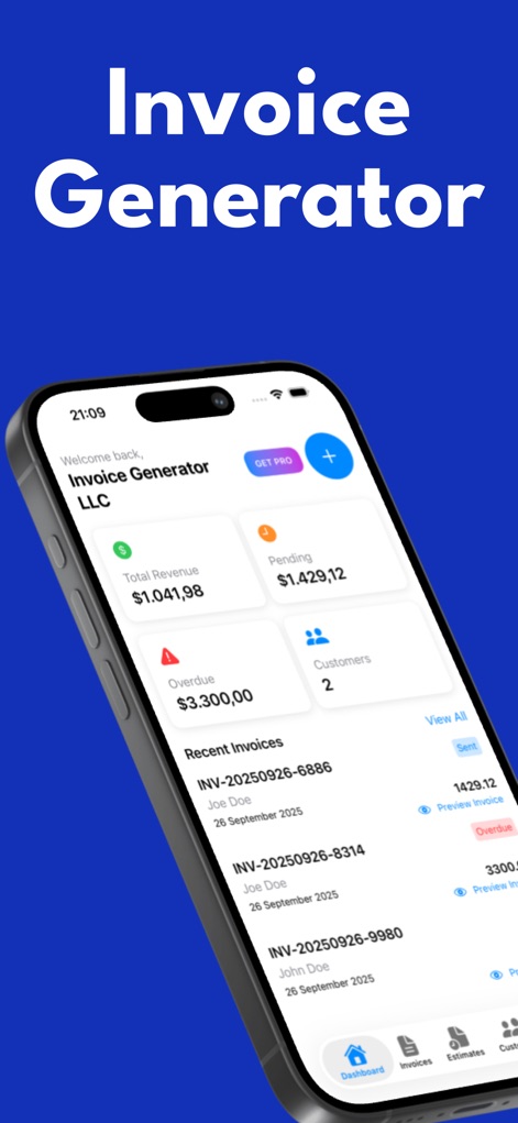 Invoice Generator - Estimates - App de Finanzas | MWM