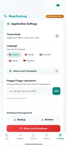 ReactionLog: Symptom Tracker Screenshot 6 of 9
